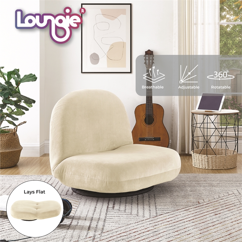 Posh Living Saeed Plush Recliner/Floor Chair Beige