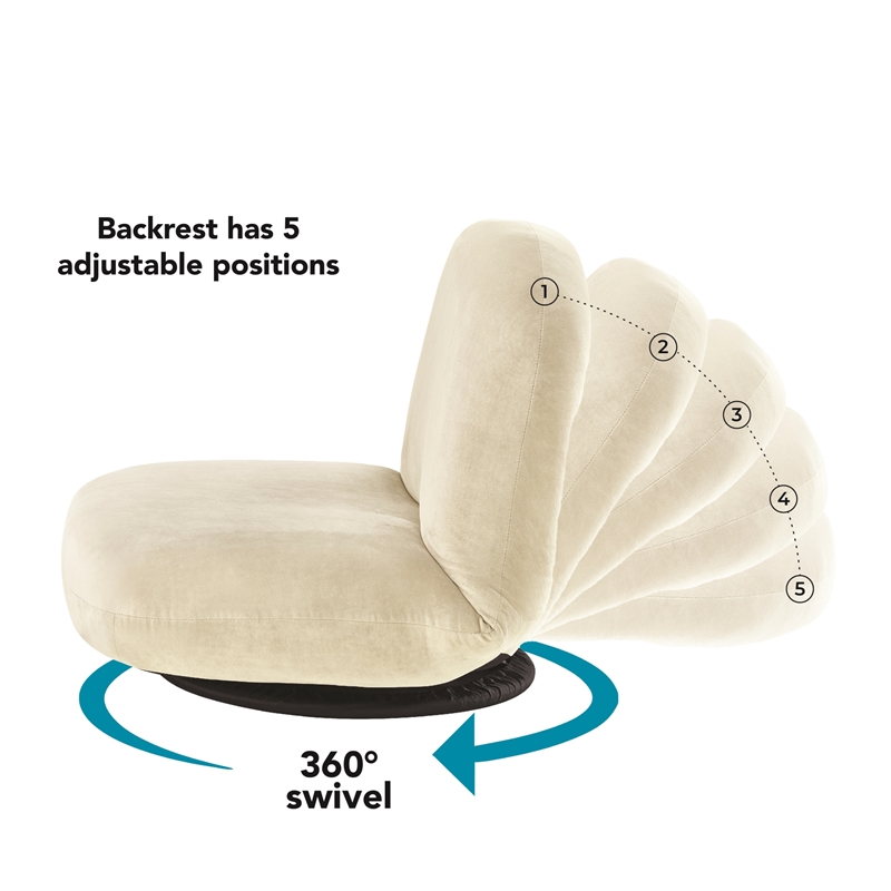 Posh Living Saeed Plush Recliner/Floor Chair Beige