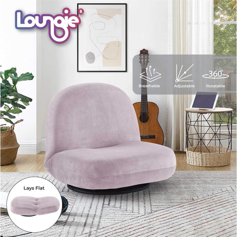 Posh Living Saeed Plush Recliner/Floor Chair Lavender