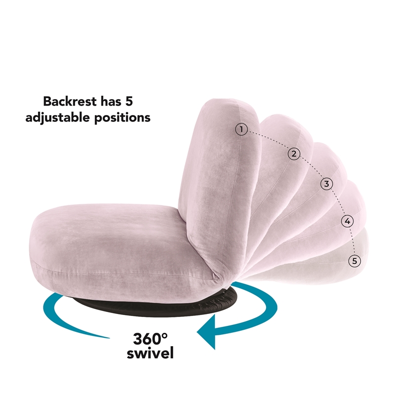 Posh Living Saeed Plush Recliner/Floor Chair Lavender