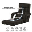 Posh Living Yuvraj Linen Recliner/Floor Chair Black