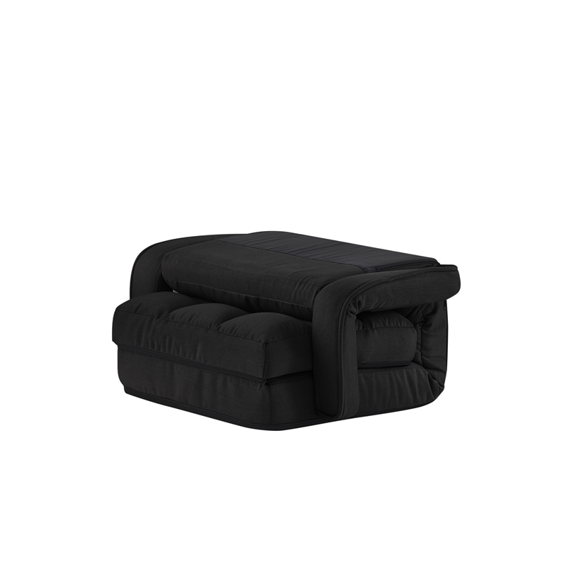Posh Living Yuvraj Linen Recliner/Floor Chair Black