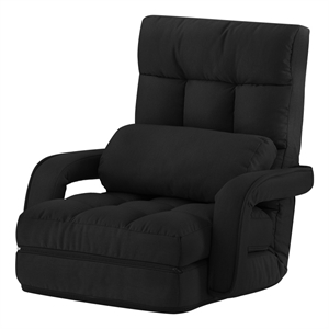 Posh Living Yuvraj Linen Recliner/Floor Chair Black