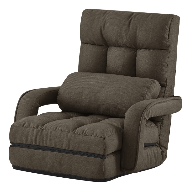 Posh Living Yuvraj Linen Recliner/Floor Chair Brown