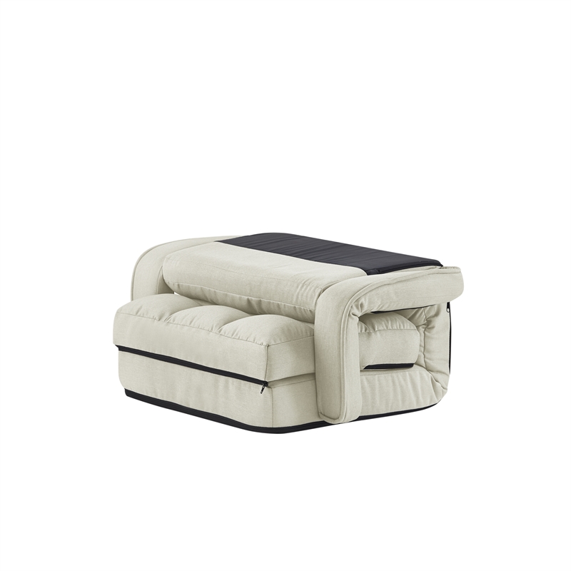 Posh Living Yuvraj Linen Recliner/Floor Chair Beige
