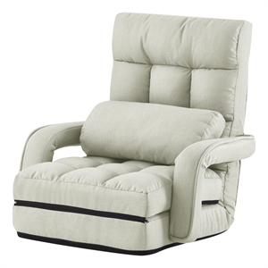 Posh Living Yuvraj Linen Recliner/Floor Chair Beige