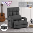 Posh Living Yuvraj Linen Recliner/Floor Chair Dark Grey