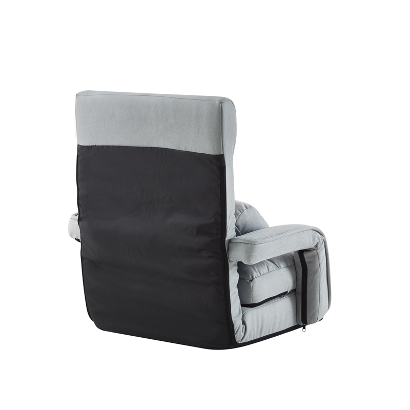 Posh Living Yuvraj Linen Recliner/Floor Chair Grey