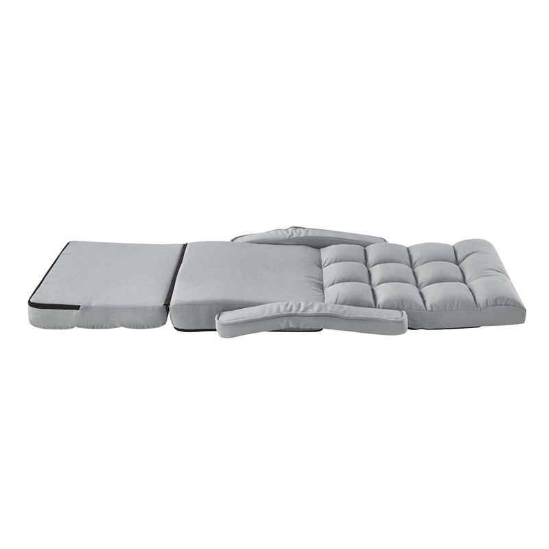 Posh Living Yuvraj Linen Recliner/Floor Chair Grey