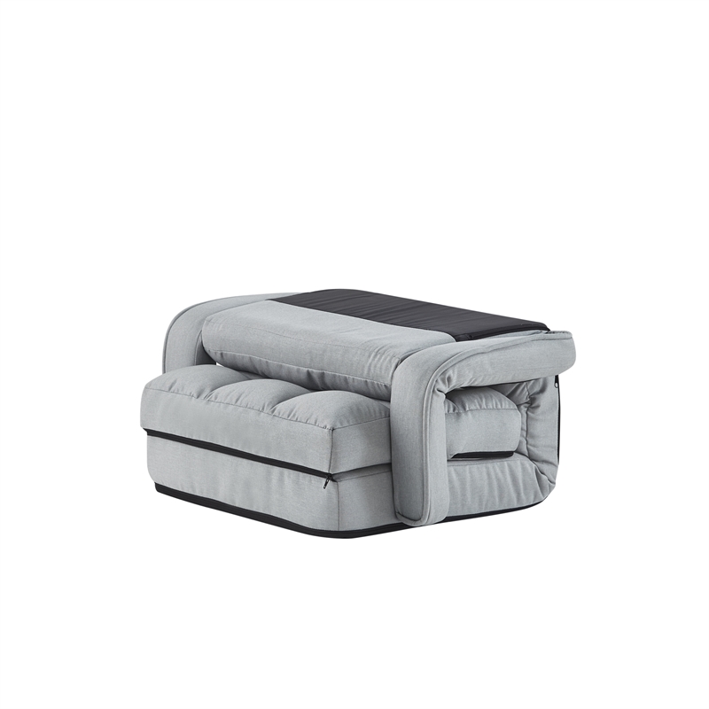 Posh Living Yuvraj Linen Recliner/Floor Chair Grey