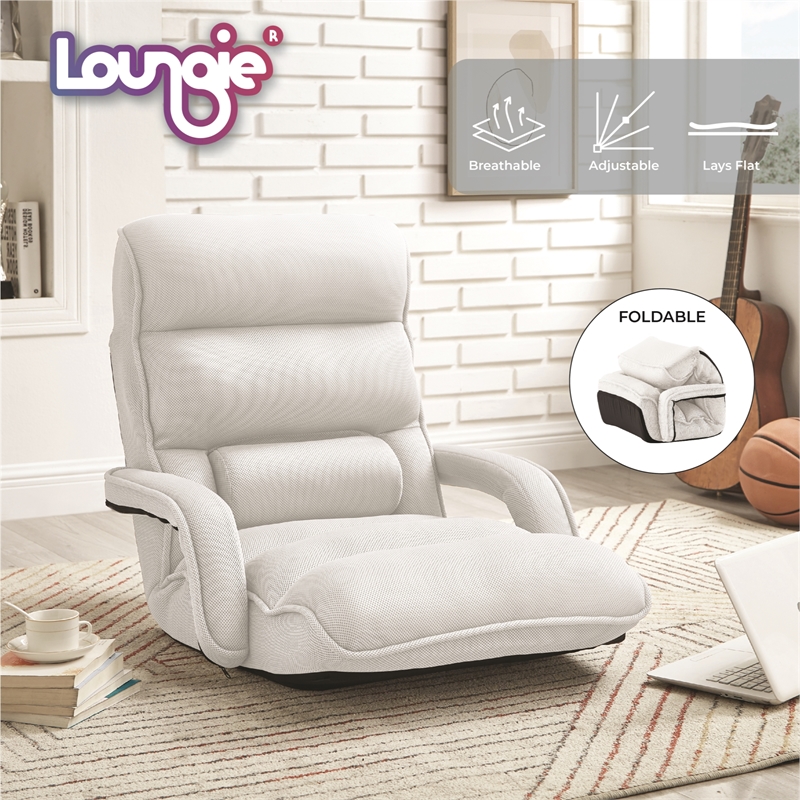 Posh Living Yuvan Mesh Recliner/Floor Chair White
