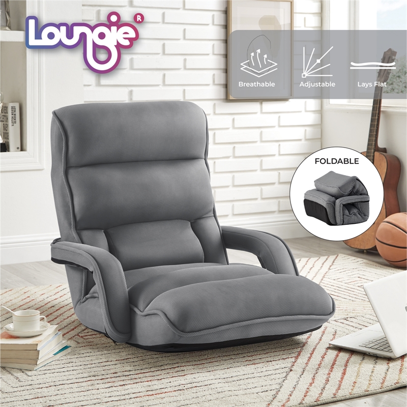 Posh Living Yuvan Mesh Recliner/Floor Chair Grey