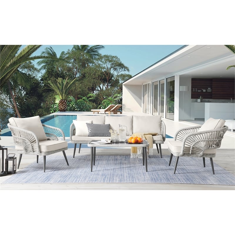 Posh Living Tim  Outdoor 4pc Seating Group Sand