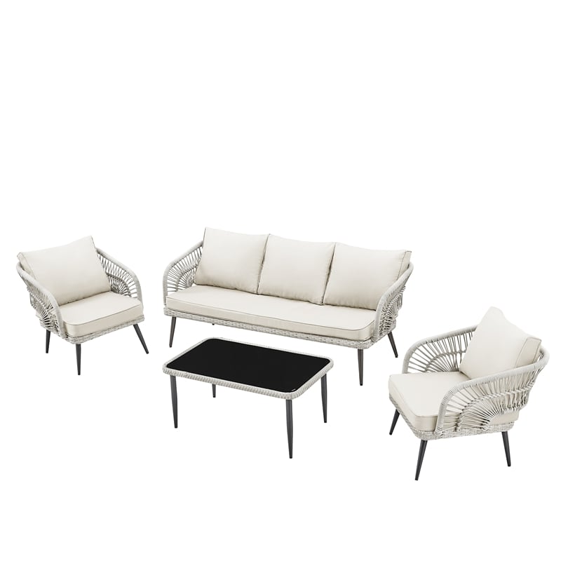 Posh Living Tim  Outdoor 4pc Seating Group Sand