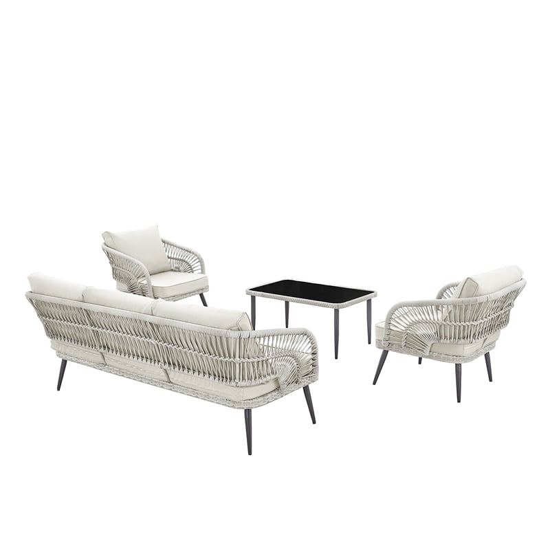 Posh Living Tim  Outdoor 4pc Seating Group Sand