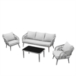 Posh Living Tim  Outdoor 4pc Seating Group Light Grey