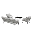Posh Living Tim  Outdoor 4pc Seating Group Light Grey