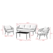 Posh Living Tim  Outdoor 4pc Seating Group Light Grey