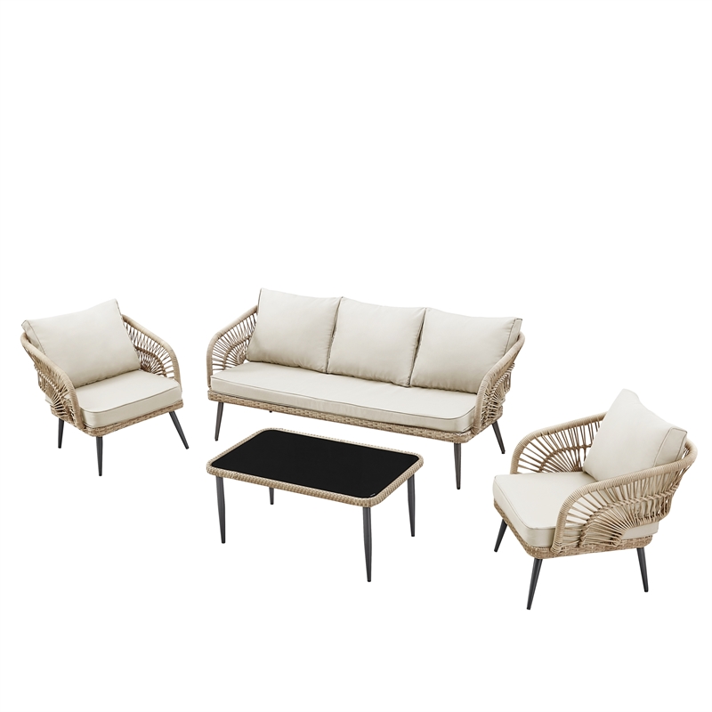 Posh Living Tim  Outdoor 4pc Seating Group Teak
