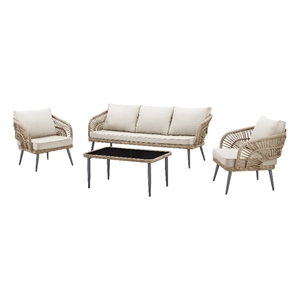posh living tim  outdoor 4pc seating group teak