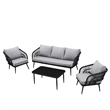 Posh Living Tim  Outdoor 4pc Seating Group Black