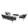 Posh Living Tim  Outdoor 4pc Seating Group Black