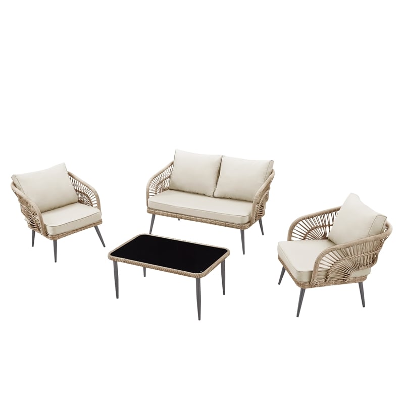Posh Living Tim  Outdoor 4pc Seating Group Teak