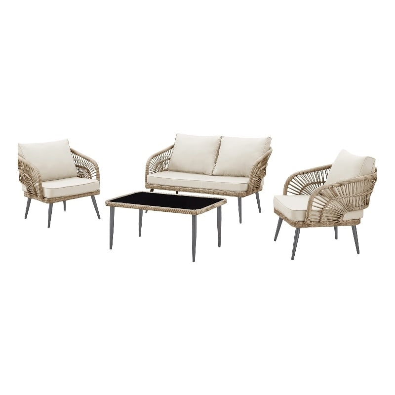 Posh Living Tim  Outdoor 4pc Seating Group Teak