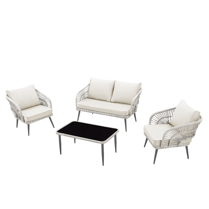 Posh Living Tim  Outdoor 4pc Seating Group Sand