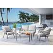 Posh Living Tim  Outdoor 4pc Seating Group Light Grey