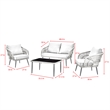 Posh Living Tim  Outdoor 4pc Seating Group Light Grey