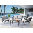 Posh Living Tim  Outdoor 4pc Seating Group Black