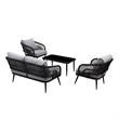 Posh Living Tim  Outdoor 4pc Seating Group Black