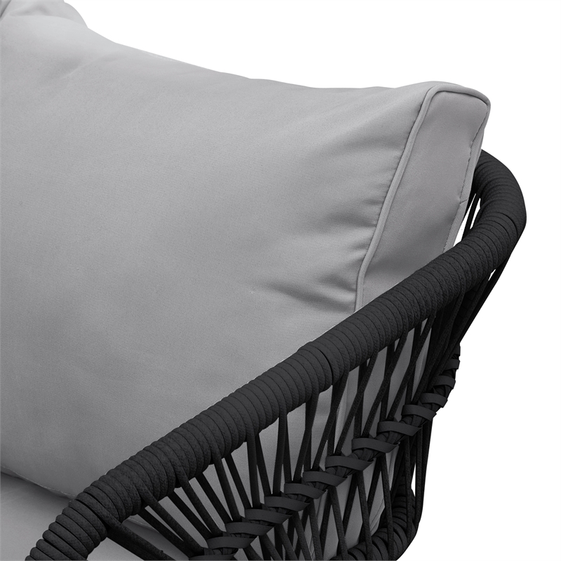 Posh Living Tim  Outdoor 4pc Seating Group Black