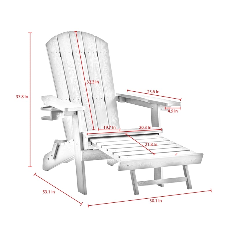 Posh Living Tyus  Adirondack Chair Light Grey