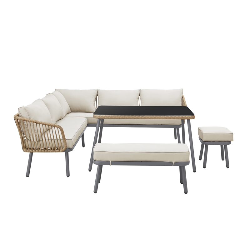 Posh Living Trayvon  Outdoor 5pc Seating Group Teak