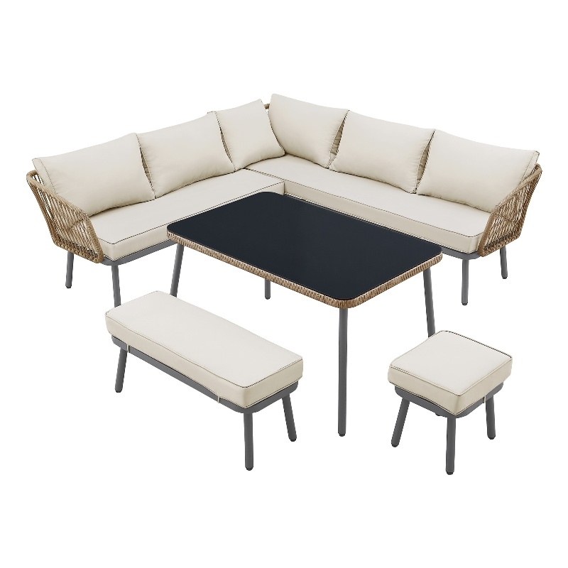 Posh Living Trayvon  Outdoor 5pc Seating Group Teak