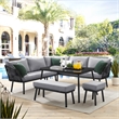 Posh Living Trayvon  Outdoor 5pc Seating Group Black