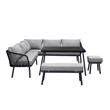 Posh Living Trayvon  Outdoor 5pc Seating Group Black