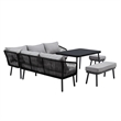 Posh Living Trayvon  Outdoor 5pc Seating Group Black
