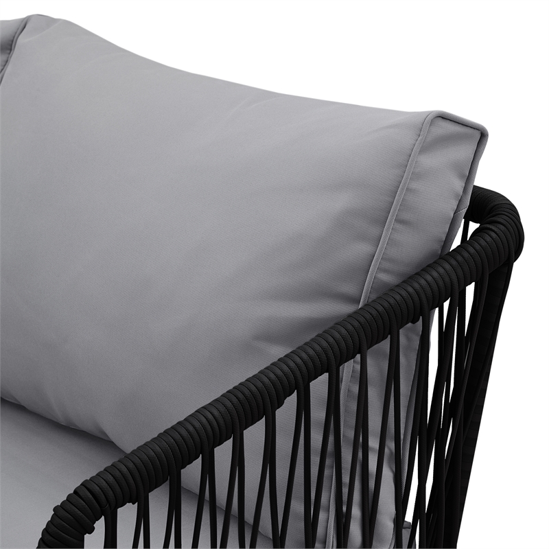Posh Living Trayvon  Outdoor 5pc Seating Group Black