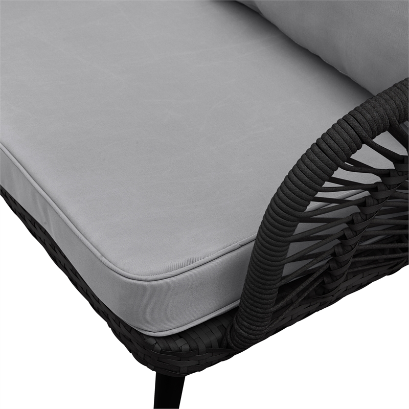 Posh Living Trayvon  Outdoor 5pc Seating Group Black