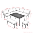 Posh Living Trayvon  Outdoor 5pc Seating Group Black