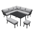 Posh Living Trayvon  Outdoor 5pc Seating Group Black