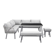 Posh Living Trayvon  Outdoor 5pc Seating Group Light Grey