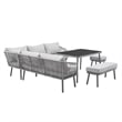 Posh Living Trayvon  Outdoor 5pc Seating Group Light Grey