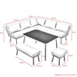 Posh Living Trayvon  Outdoor 5pc Seating Group Light Grey