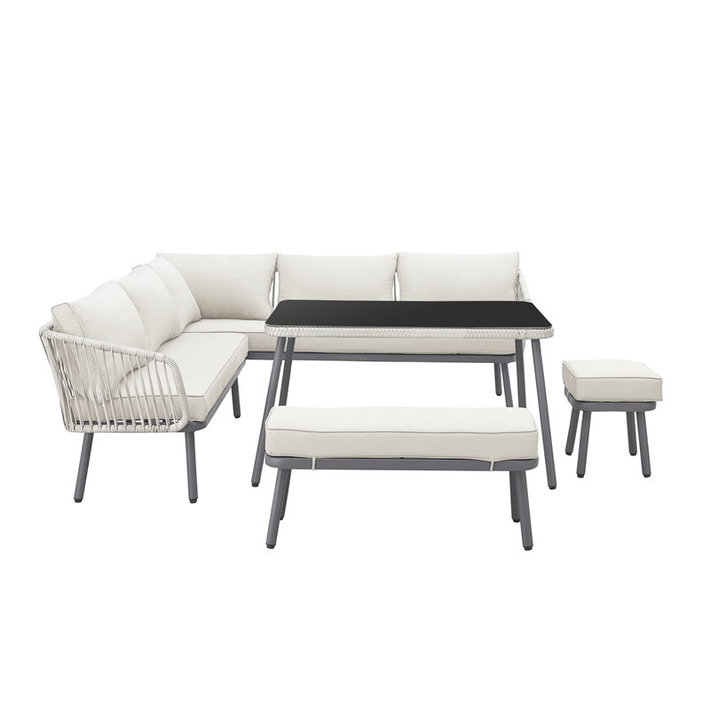 Posh Living Trayvon  Outdoor 5pc Seating Group Sand
