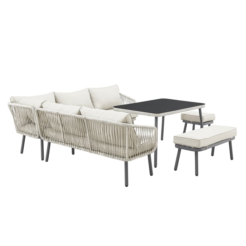 Posh Living Trayvon  Outdoor 5pc Seating Group Sand