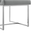 Posh Living Makynlee PU Leather Armless Dining Chair Grey/Chrome